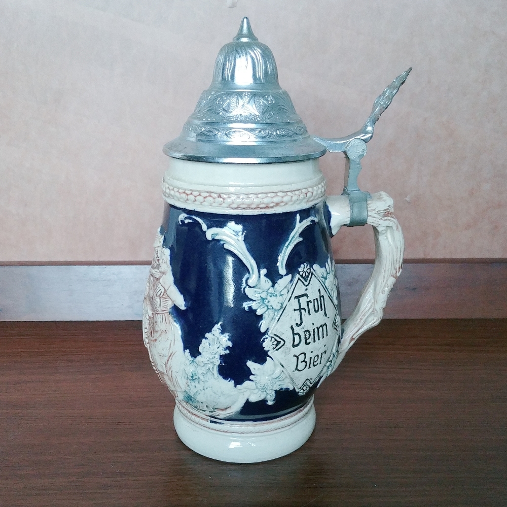 Vintage Thewalt German Lidded Beer Stein Number 1